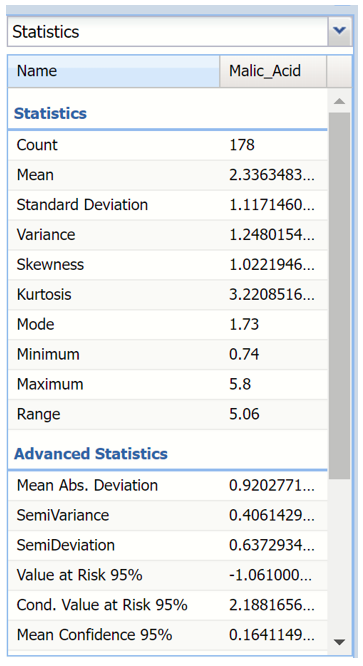 Statistics Pane