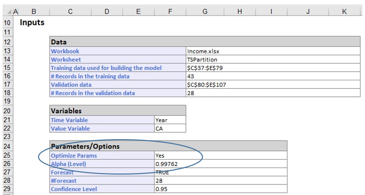 Exponential Smoothing Output Expo1 Worksheet