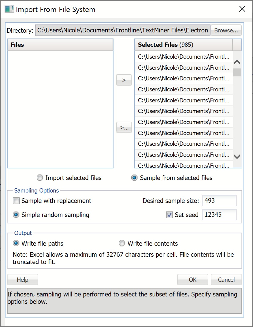 Import From File System dialog