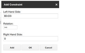 Add Constraints with Non-egativity